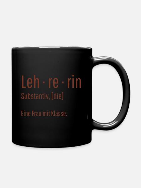 Lehrerin Substantiv Definition Schule Geschenk - Tasse einfarbig - Schwarz