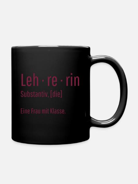 Lehrerin Substantiv Definition Schule Geschenk - Tasse einfarbig - Schwarz