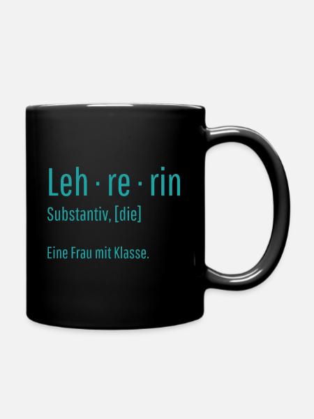Lehrerin Substantiv Definition Schule Geschenk - Tasse einfarbig - Schwarz