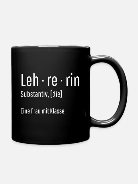 Lehrerin Substantiv Definition Schule Geschenk - Tasse einfarbig - Schwarz
