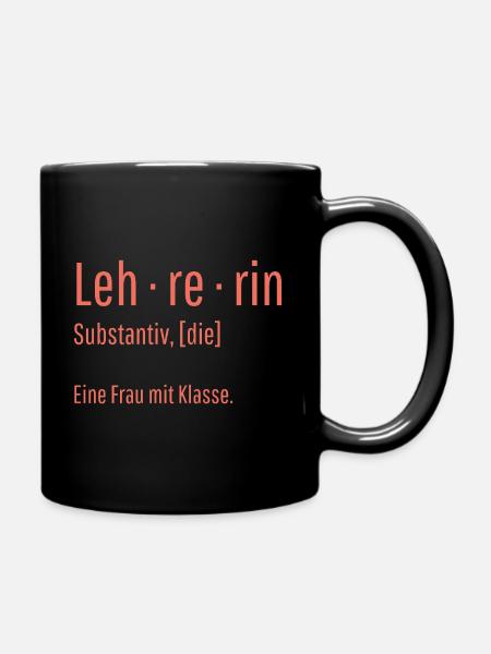 Lehrerin Substantiv Definition Schule Geschenk - Tasse einfarbig - Schwarz
