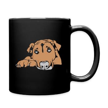 Chien yeux fidèles chien regard - Mug uni - noir - Droite