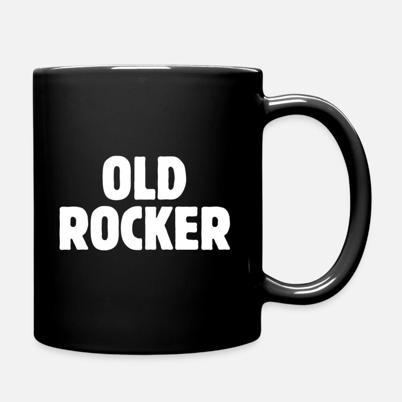 Old Rocker! Old Rocker, Rock 'n' Roll, (white) - Full Colour Mug - black