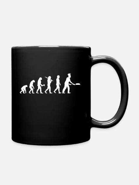 Bäcker Bäckerin Bäckerei Evolution Backen Geschenk - Tasse einfarbig - Schwarz