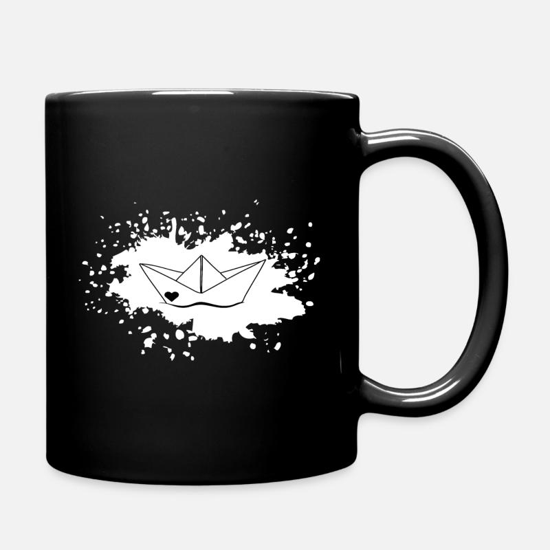 Farbklecks Schiffchen - Tasse einfarbig - Schwarz