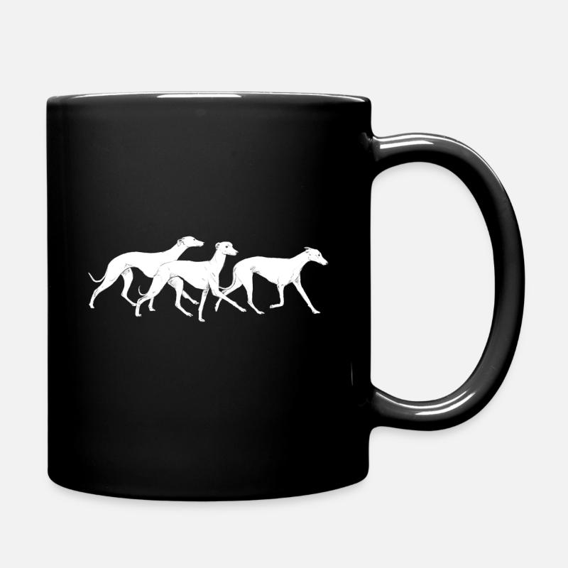 Three whippets - Full Colour Mug - black