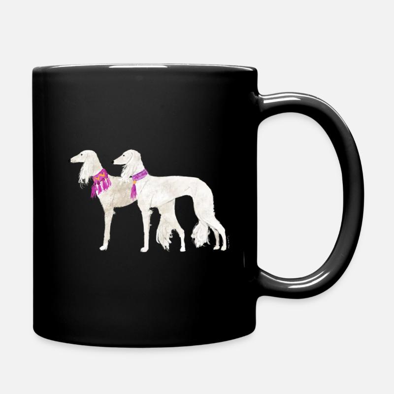 Deux salukis vives - Mug uni - noir