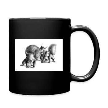 Trois écureuils curieux - Mug uni - noir - Droite