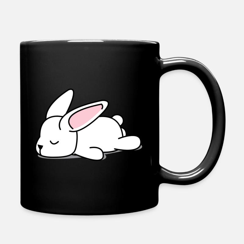 Lazy bunny - Full Colour Mug - black