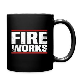 fireworks shirt - Full Colour Mug - black - Right