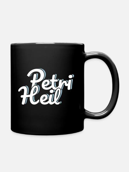 Petri Heil - Tasse einfarbig - Schwarz