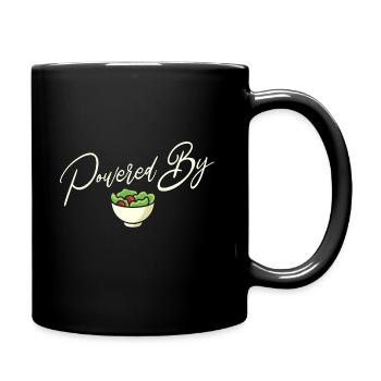 Powered by Salad vegan vegetarisch - Tasse einfarbig - Schwarz - Rechts