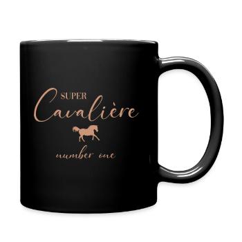 Cheval femme - Mug uni - noir - Droite