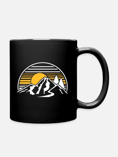 Berge - Tasse einfarbig - Schwarz