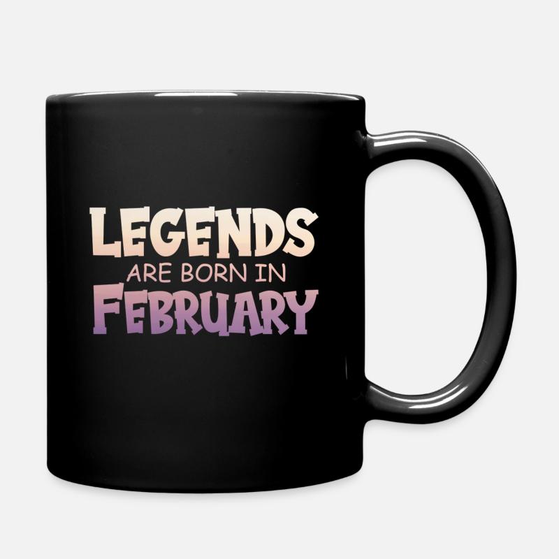 Les légendes sont nées en février cool - Mug uni - noir