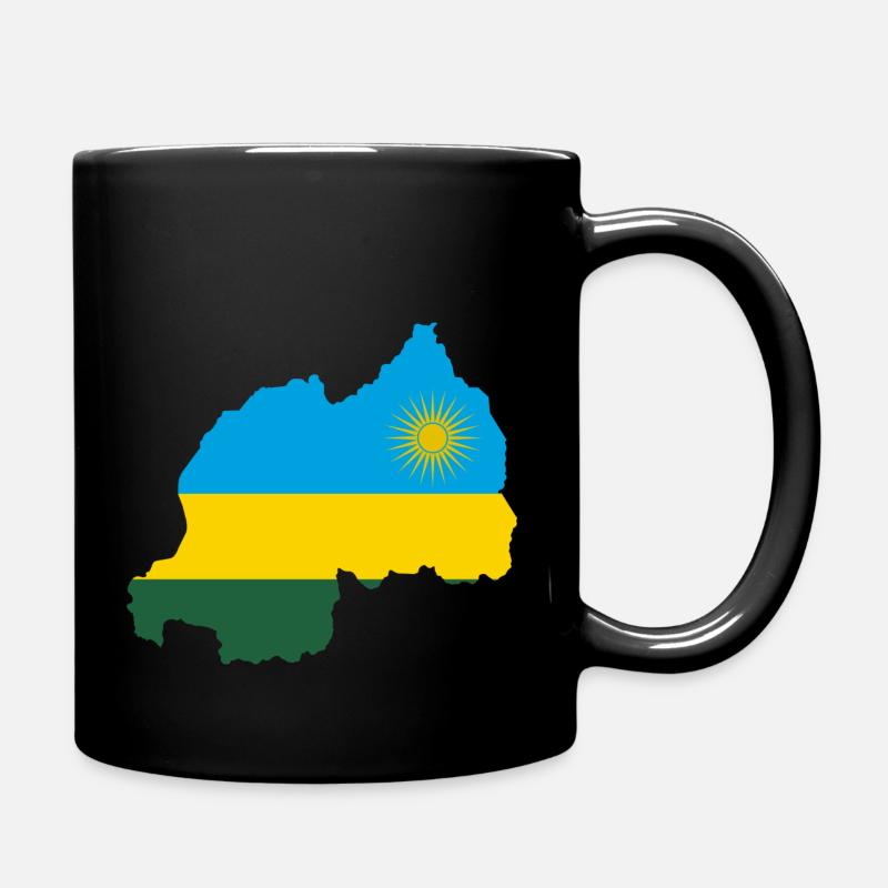 Rwanda flag - Full Colour Mug - black