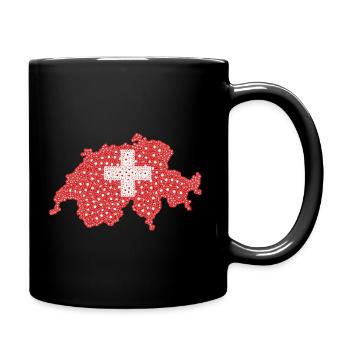 schweizer flagge |schweiz flagge |schweiz | flagge - Tasse einfarbig - Schwarz - Rechts