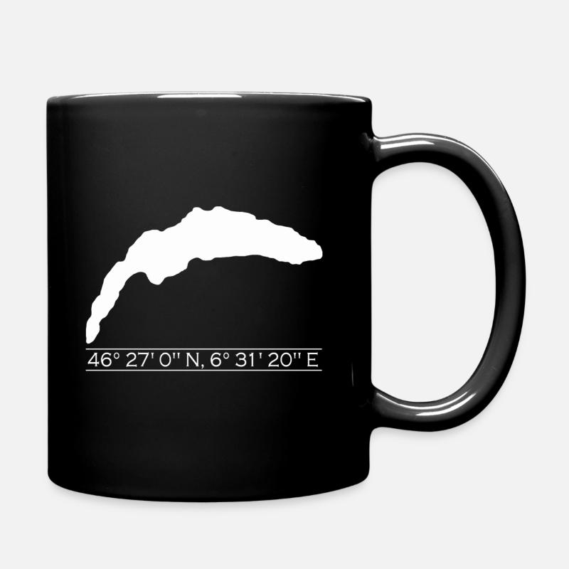 Mer Léman | Coordonnées | Blanc - Mug uni - noir