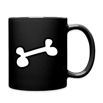 Chien dog bone Os de chien - Mug uni - noir - Droite