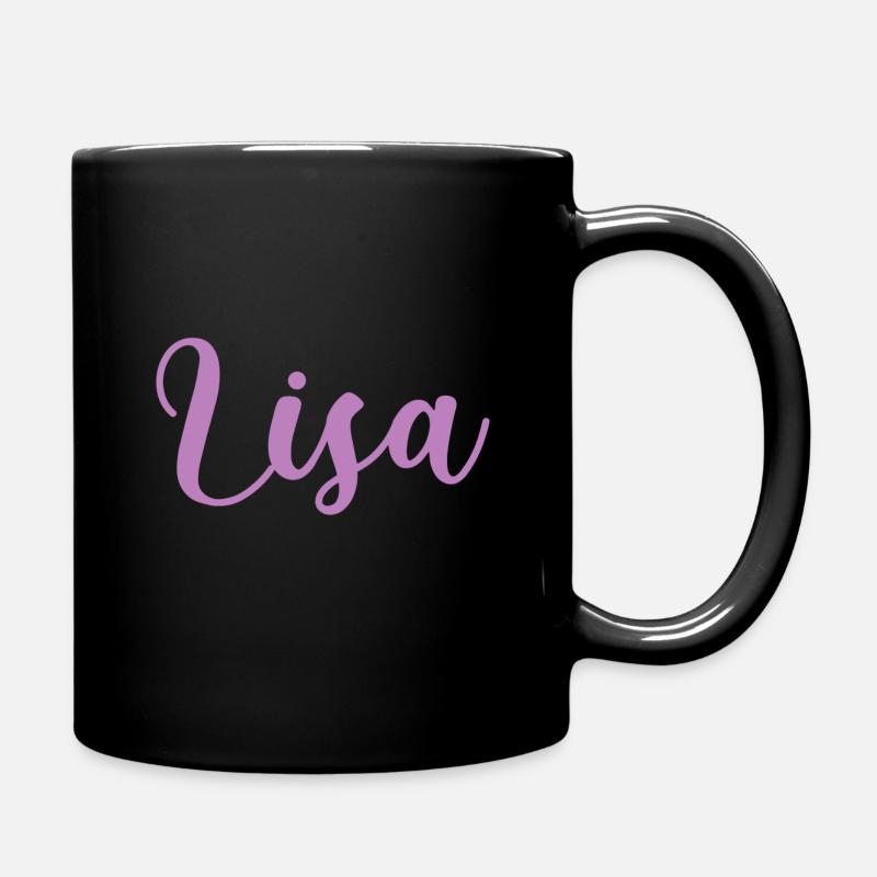 Lisa, Name, schreibschrift , rosa - Tasse einfarbig - Schwarz