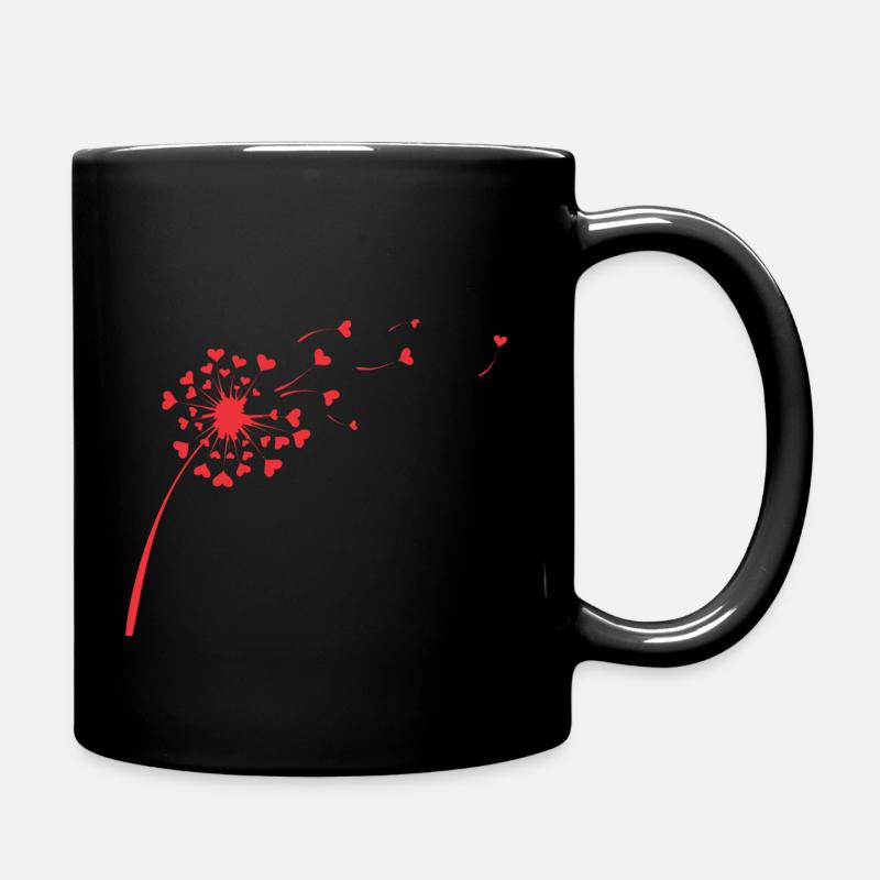 Pissenlit en forme de cœur - Mug uni - noir