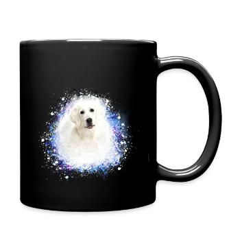 hund,Kuvas,labrador,Graffiti ,Malerei, blau - Tasse einfarbig - Schwarz - Rechts