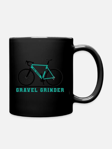 Gravel Grinder - Turquoise Gravel Bike Ride Gravel - Full Colour Mug - black