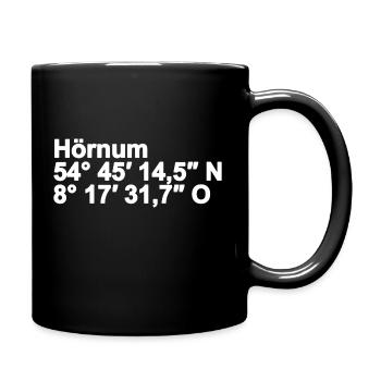 Hörnum Sylt Leuchtturm Koordinaten - Tasse einfarbig - Schwarz - Rechts