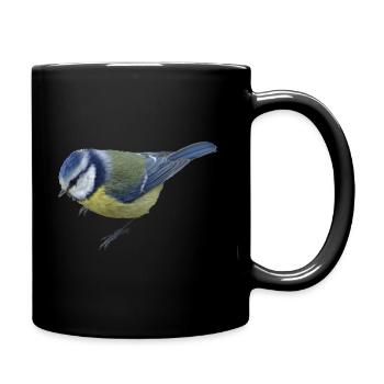 Blaumeise - blue tit - Tasse einfarbig - Schwarz - Rechts