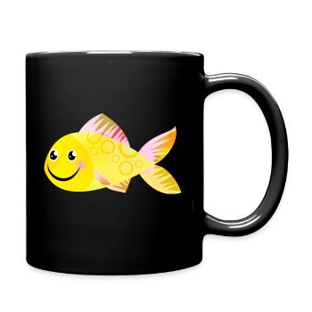 Happy Fish - Full Colour Mug - black - Right