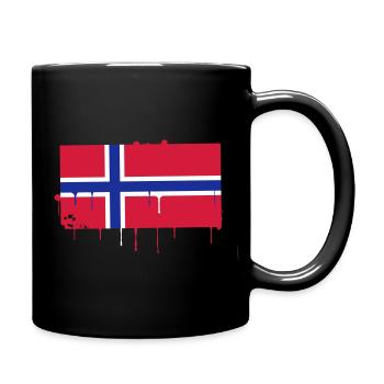 Flagge Norwegens - Tasse einfarbig - Schwarz - Rechts