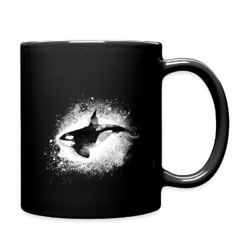Wal,killerwal,schwarz,meer, malerei,orcas, fisch - Tasse einfarbig - Schwarz - Rechts