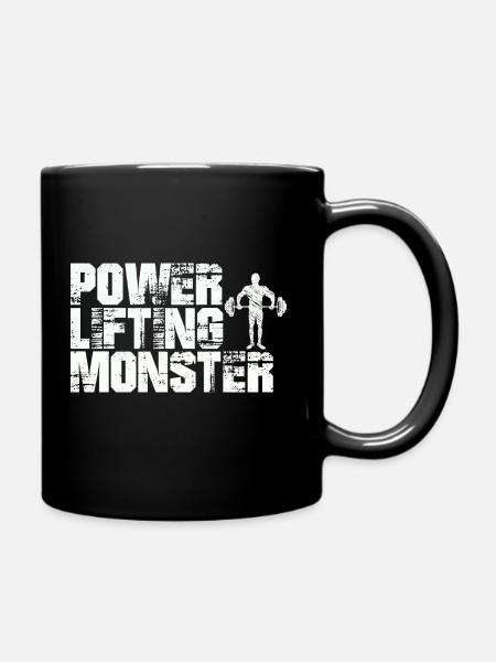 Power Lifting Monster Gift - Full Colour Mug - black