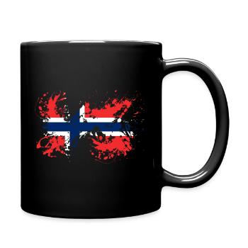 Norway Flag Norwegian Flag Blobs - Full Colour Mug - black - Right
