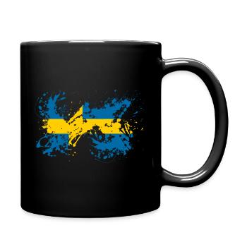 Suède Drapeau suédois drapeau noir - Mug uni - noir - Droite