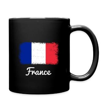 France Fahne Frankreich - Tasse einfarbig - Schwarz - Rechts