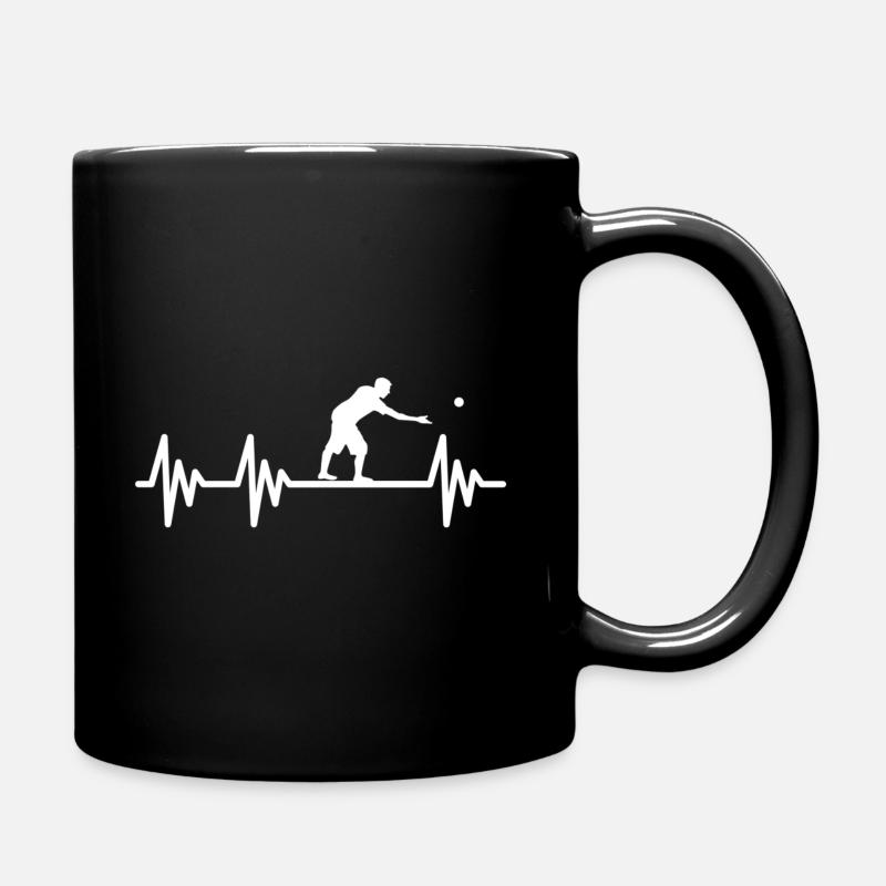Boules Boccia Petanque Herzschlag - Tasse einfarbig - Schwarz