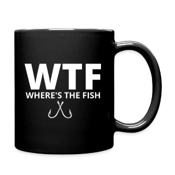 WTF where's the fish - Full Colour Mug - black - Right