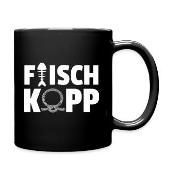 Angler Angeln Norddeutsch Hamburg Fischkopp - Tasse einfarbig - Schwarz - Rechts