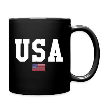 USA T-SHIRT, USA Shirt - Full Colour Mug - black - Right
