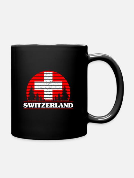 Schweiz - Tasse einfarbig - Schwarz
