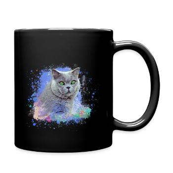 persian cat,siam cat,cat,brown cat, graffiti - Full Colour Mug - black - Right
