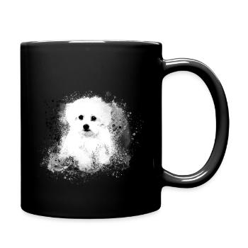 Maltese, dog, white, painting, graffiti, black - Full Colour Mug - black - Right