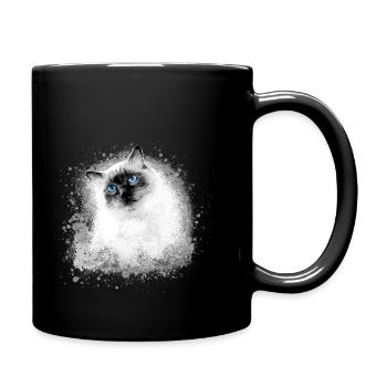 cat, siam cat, ragdoll ,painting,graffiti - Full Colour Mug - black - Right