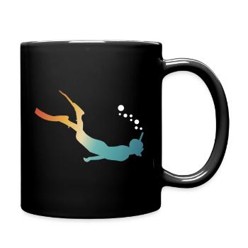 Apnoetauchen Freitaucher Geschenk für Taucher - Tasse einfarbig - Schwarz - Rechts