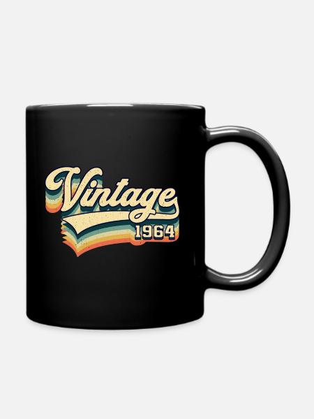 Vintage 1964 Jahrgang 57. Geburtstag Geschenk - Tasse einfarbig - Schwarz