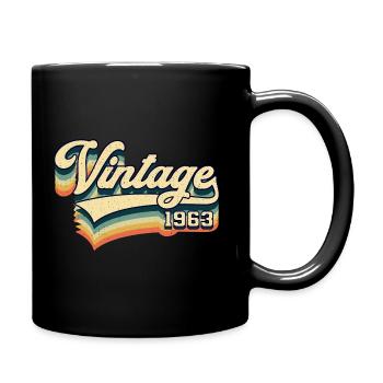 Vintage 1963 Jahrgang 58. Geburtstag Geschenk - Tasse einfarbig - Schwarz - Rechts