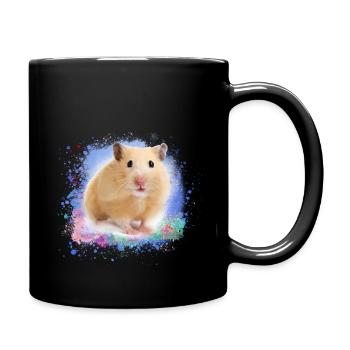 hamster, graffiti, peinture, vert, bleu - Mug uni - noir - Droite