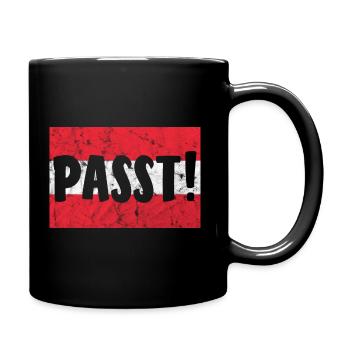 PASST Österreich - Tasse einfarbig - Schwarz - Rechts