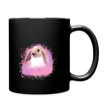 rabbit, rabbit, pink, graffiti, painting, - Full Colour Mug - black - Right